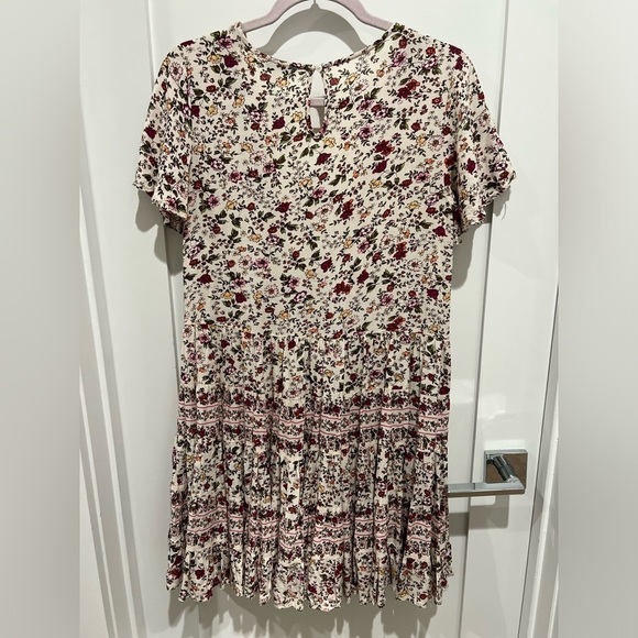 Patrons of Peace Floral Flowy Smocked top dress, keyhole back, Size M medium - Picture 5 of 8